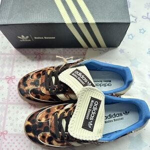 adidas x Wales Bonner Samba Leopard Print Pony Hair Low-Top Sneakers